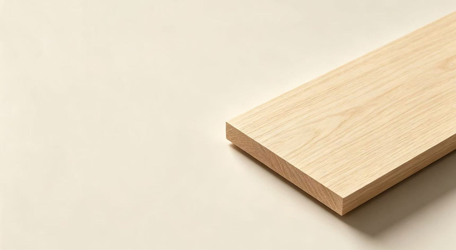 Light oak board on a warm neutral background