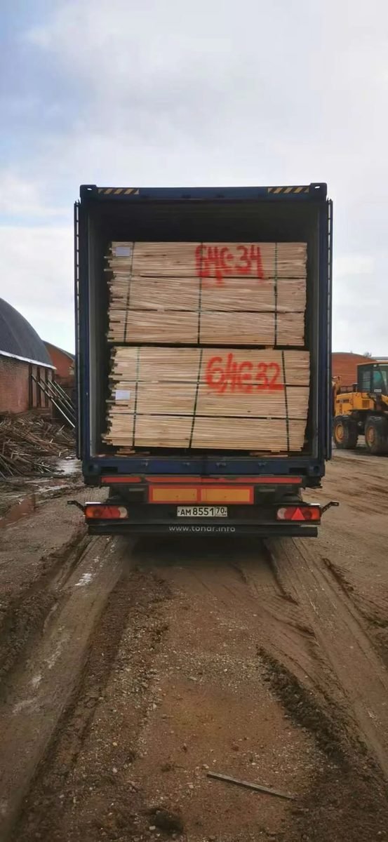 Birch boards loaded for shipment in a company-supplied procurement photograph