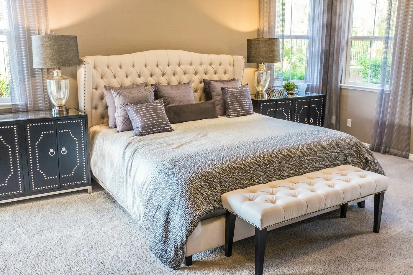 Finished furniture in an interior setting