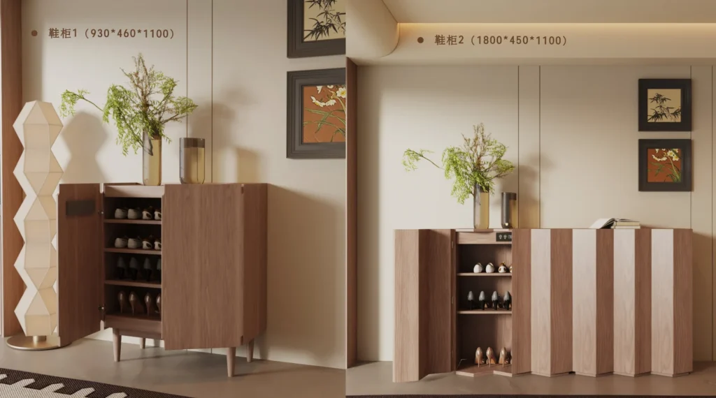 Entry cabinet collection on a neutral background