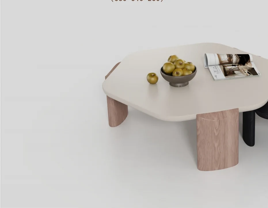 Sculptural coffee-table set detail view