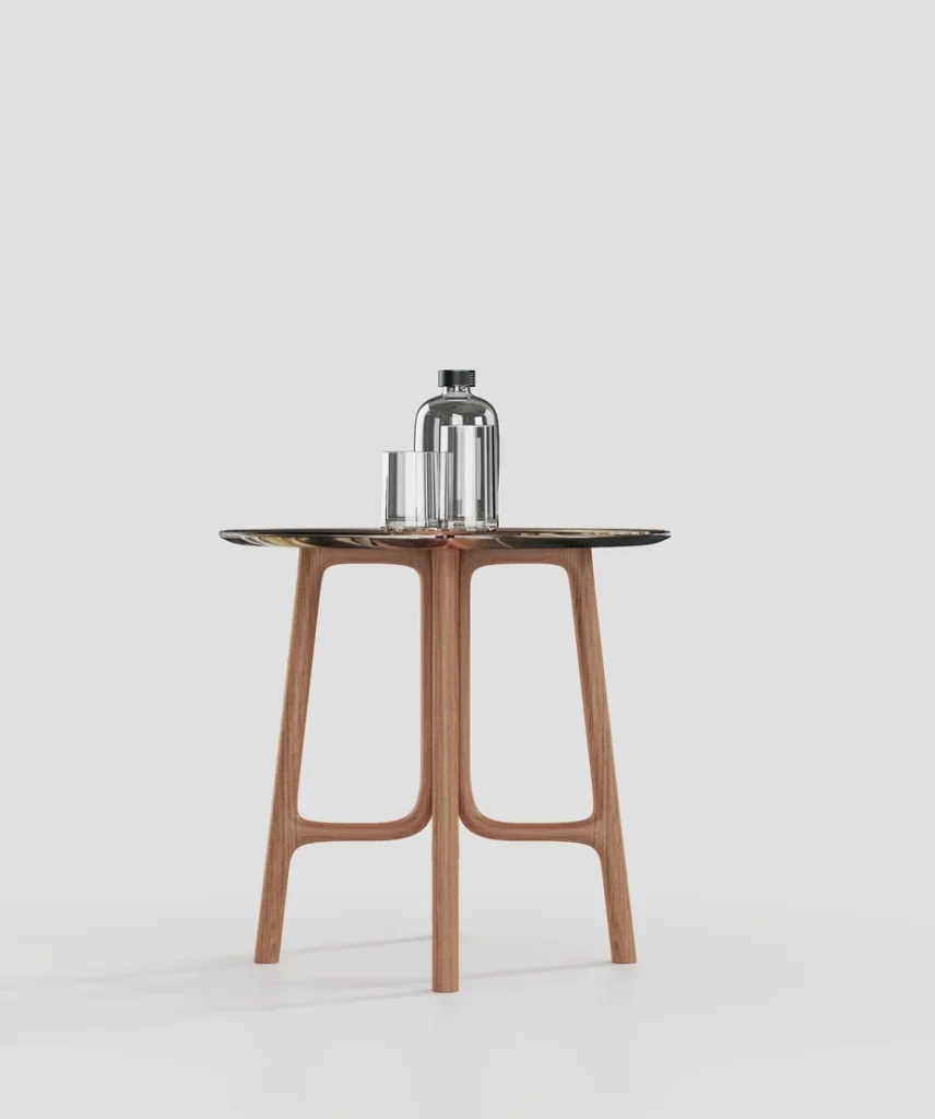 Solid-wood counter stool detail view
