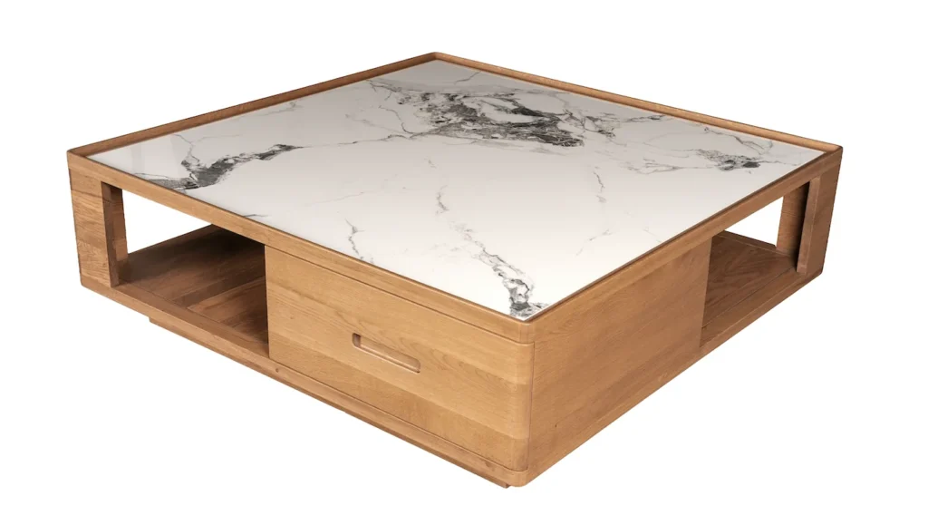 Square coffee table model D26-33 on a white background