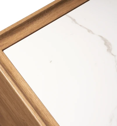 Square coffee table detail view