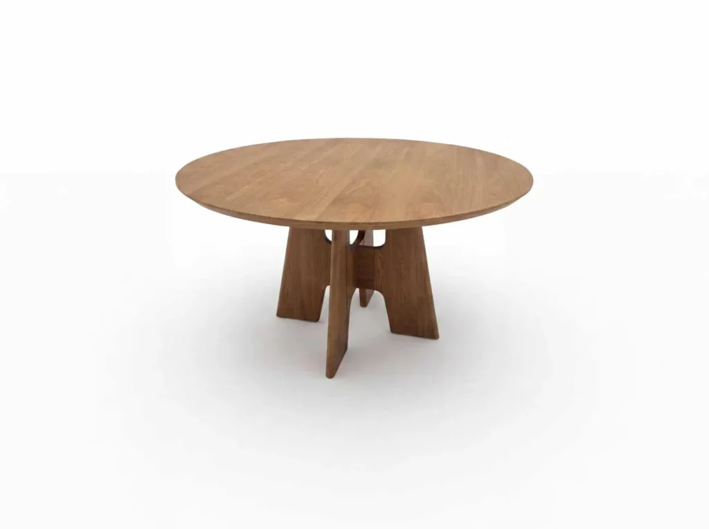 Round dining table model D28-84 on a white background