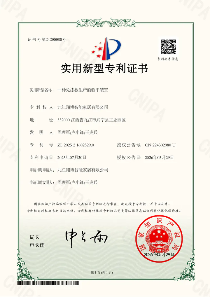 Level inspection device for unpainted board production credential preview